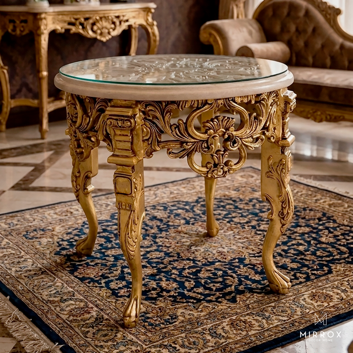 Mesa auxiliar lamin. pan de bronce 51x54x54 cm. - Imagen 3