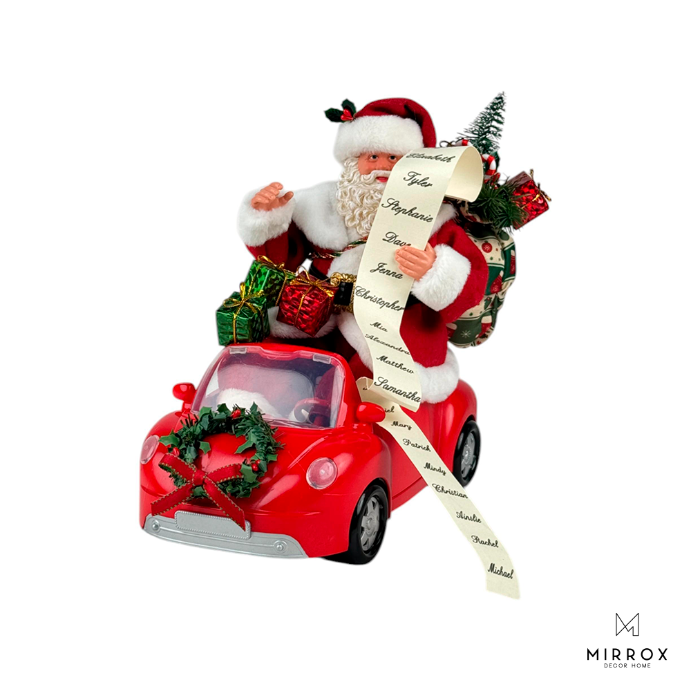 Santa c/auto 26.5 cm.