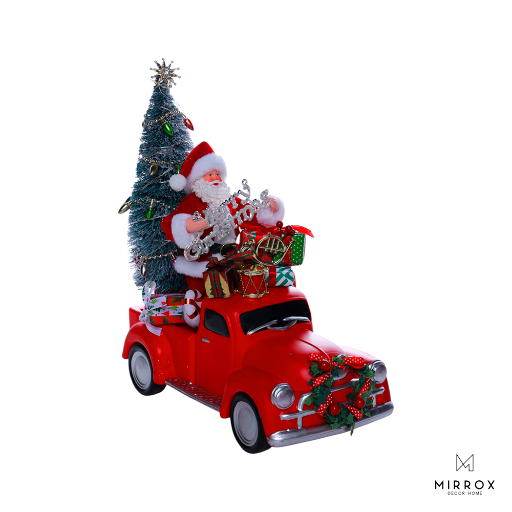 Santa c/camioneta 34 cm.